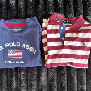 U.S. Polo Assn. Blue and Red Long Sleeve Tees